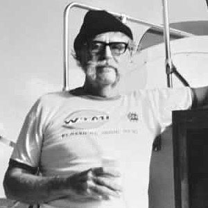 Picture of Hart Huttig II on his boat.