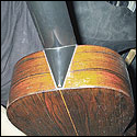 The neck block sits on a spruce girdle