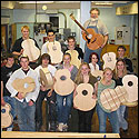 Kevin La Due at the guitar construction class of Vestal High School