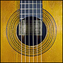 Closeup of the restored 1888 Torres guitar