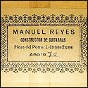 Label of a 1970 Manuel Reyes guitar