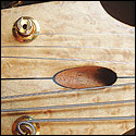 Close up view of the truss rod access hole