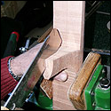 Cutting a mortise into the heel