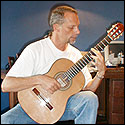 Abri Jordaan plays a cedar-topped Hauser-style guitar by Rodney Stedall