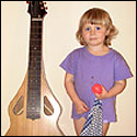 The "Wintonbeast" 7-string lap steel guitar and David Worthy's 3 year old daughter Lucy