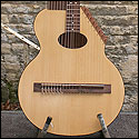 Front view of Benoit Meulle-Stef's Austo-German style harp guitar