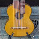 Front view of the harp guitar