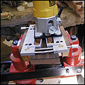 This combination slot head fixture is used to rout head slots