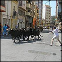 A view from Marco Del Pozzo's shop door in Castellon, Spain