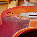 Damaged top of a GIbson B-25