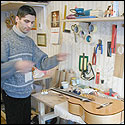 Dmitry Zhevlakov's workshop is located in his mother's apartment