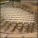 The lattice is carved and block sanded to an airfoil shape