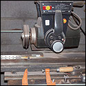 Fret slotting setup using a radial arm saw