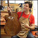 The finished walnut archtop by Steve Marchione