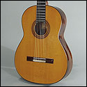 1930 Santos Hernandez after repair. Top is European spruce; back, sides, bridge, and head veneer is Brazilian Rosewood; neck is Spanish cedar; fingerboard is ebony.