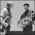 John Doan and William Eaton with their harp guitars