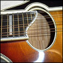 View of the binding of the mandolin soundhole