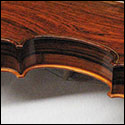 Side and back view of a Brazilian rosewood violin