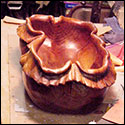 Wade Lowe carved this bowl to look like folded leather