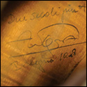 Signature inside guitar