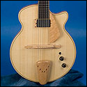 Front view of Josep Melo's EM3 which is based on a D'Aquisto solidbody