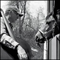 Another photo of Arnold Schnitzer and a horse