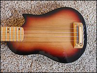 View of the body of ukulele