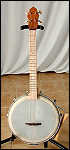 Full view of the front of the tenor banjo by Bill Garofalo