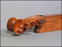 View of the dulcimer peghead