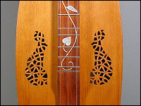 View of the dulcimer soundholes